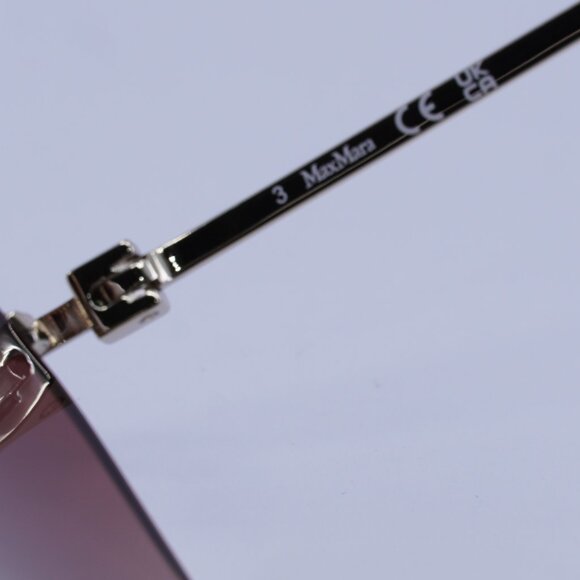 MaxMara MM0035-H 30F Sunglasses Gold Geometric Frame, Brown Lenses - Picture 7 of 12